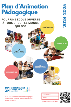 affiche plan d'animation pédagogique 2024-2025 de l'enseignement catholique du Finistère